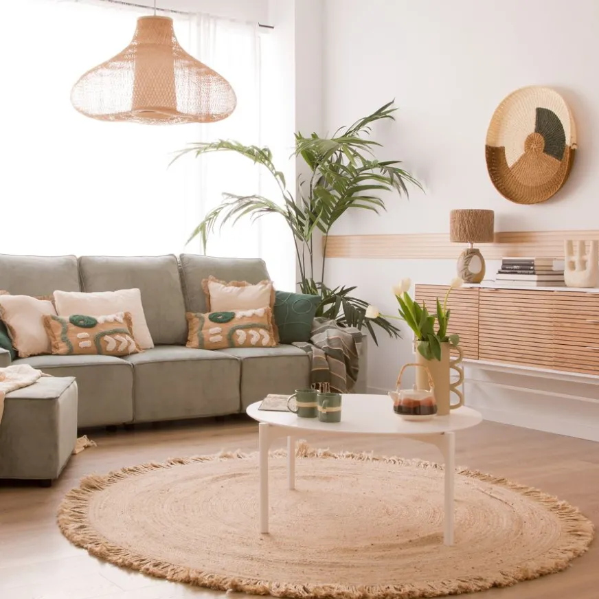 Banak Hans Table basse en bois laqué blanc grand