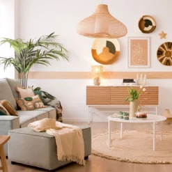 Banak Hans Table basse en bois laqué blanc grand