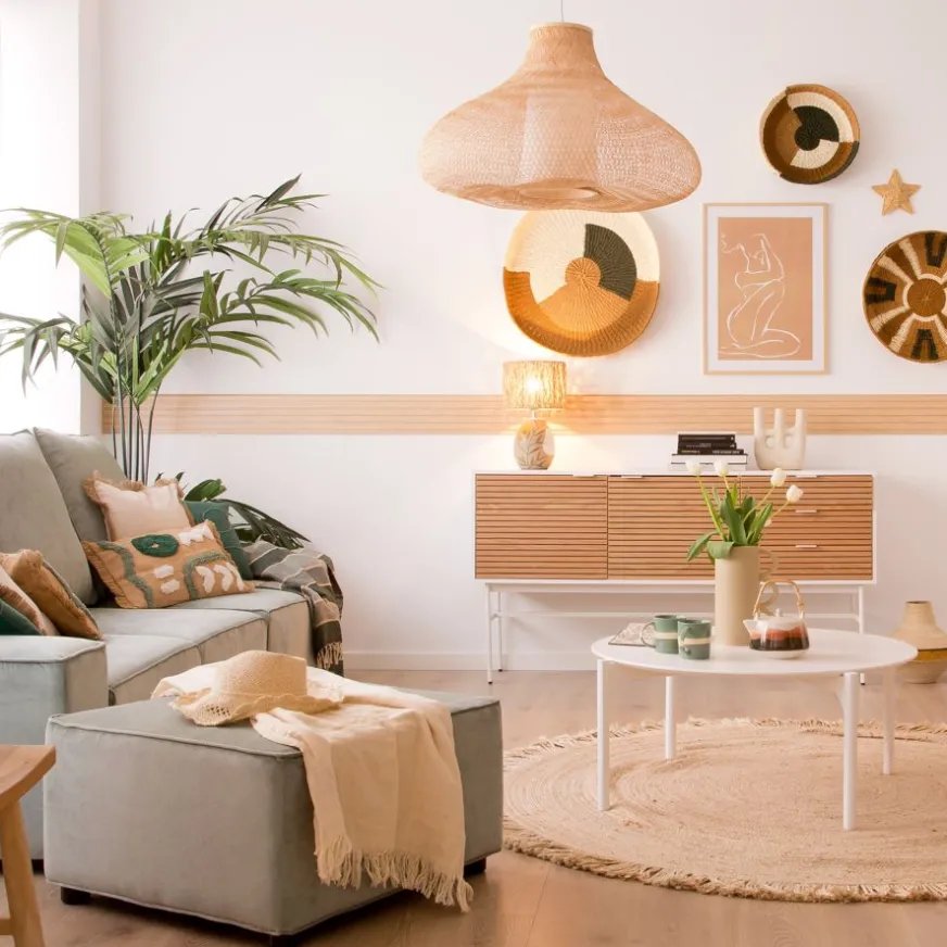 Banak Hans Table basse en bois laqué blanc grand