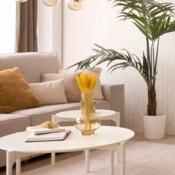 Banak Hans Table basse en bois laqué blanc grand