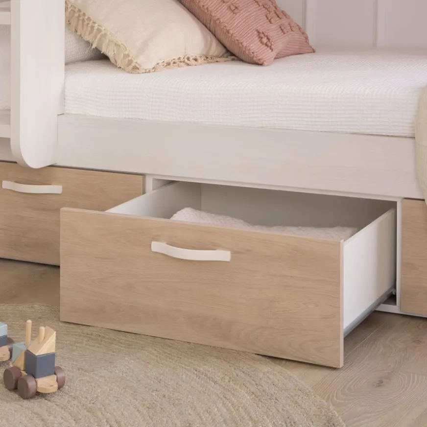 Enfant Banak Hansel Lit avec tiroirs pour matelas de 90x190 avec échelle à gauche