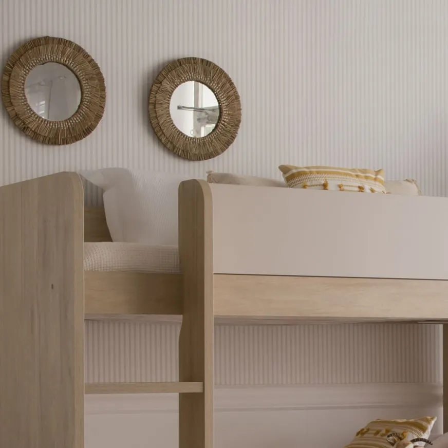 Enfant Banak Hansel Lit superposé avec lit gigogne pour matelas de 90x190 avec échelle à gauche