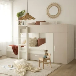 Enfant Banak Hansel Train avec 2 lits et rangement à droite pour matelas de 90x190