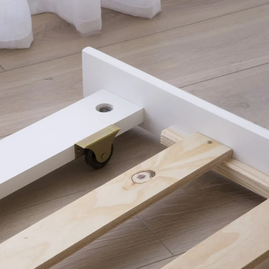 Enfant Banak Haus Cama con forma de casa y somier de arrastre para colchón de 90x190 lacada e