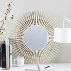 Banak Ike Miroir 60d rotin naturel