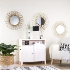 Banak Ike Miroir 60d rotin naturel