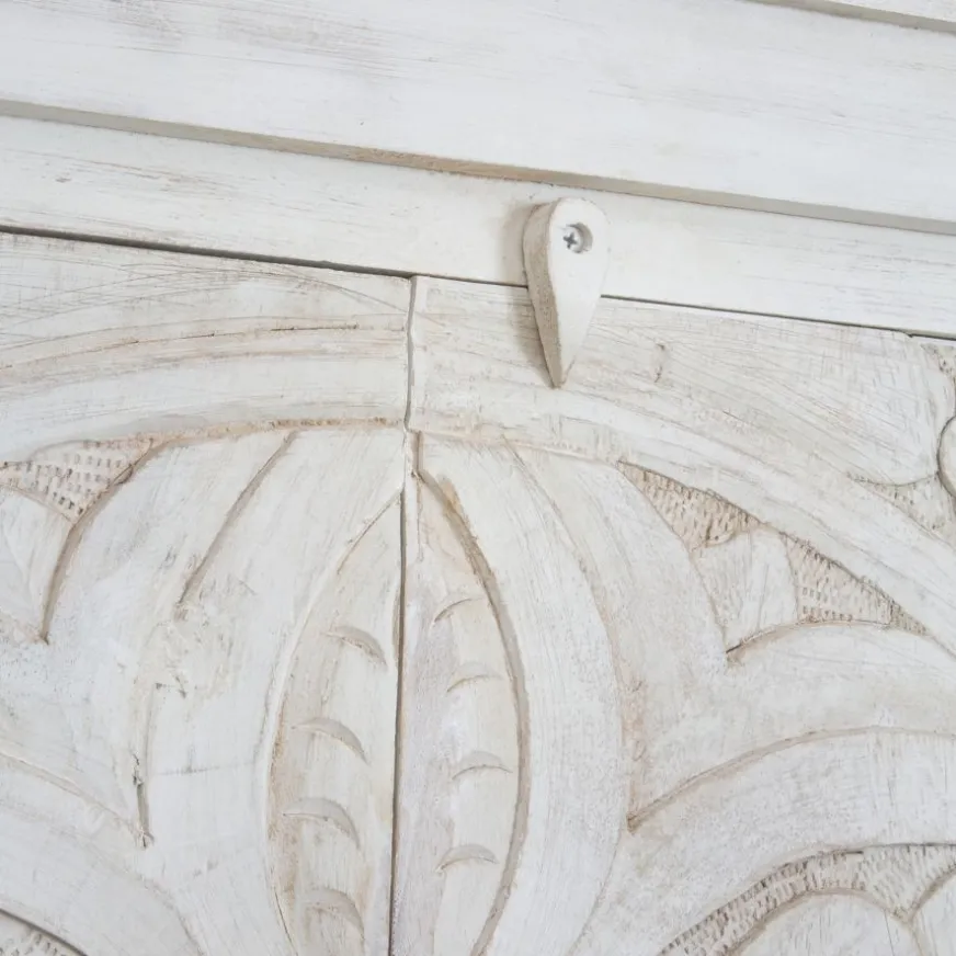 Banak Indira Armoire en bois massif sculpté de manguier