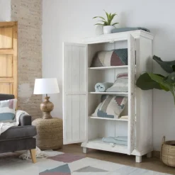 Banak Indira Armoire en bois massif sculpté de manguier