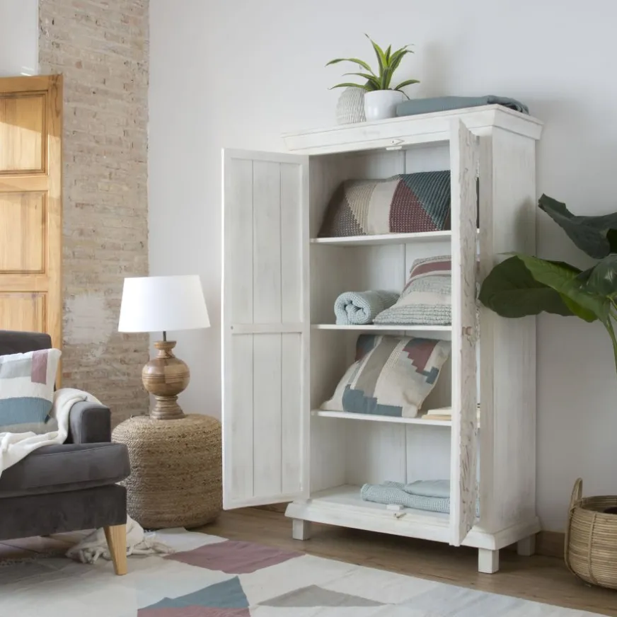 Banak Indira Armoire en bois massif sculpté de manguier