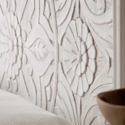 Banak Indira Tête de lit en bois massif sculpté de manguier pour lit de 150 et 160