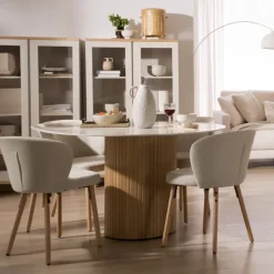 Banak Ingrid Table à manger ronde en chêne