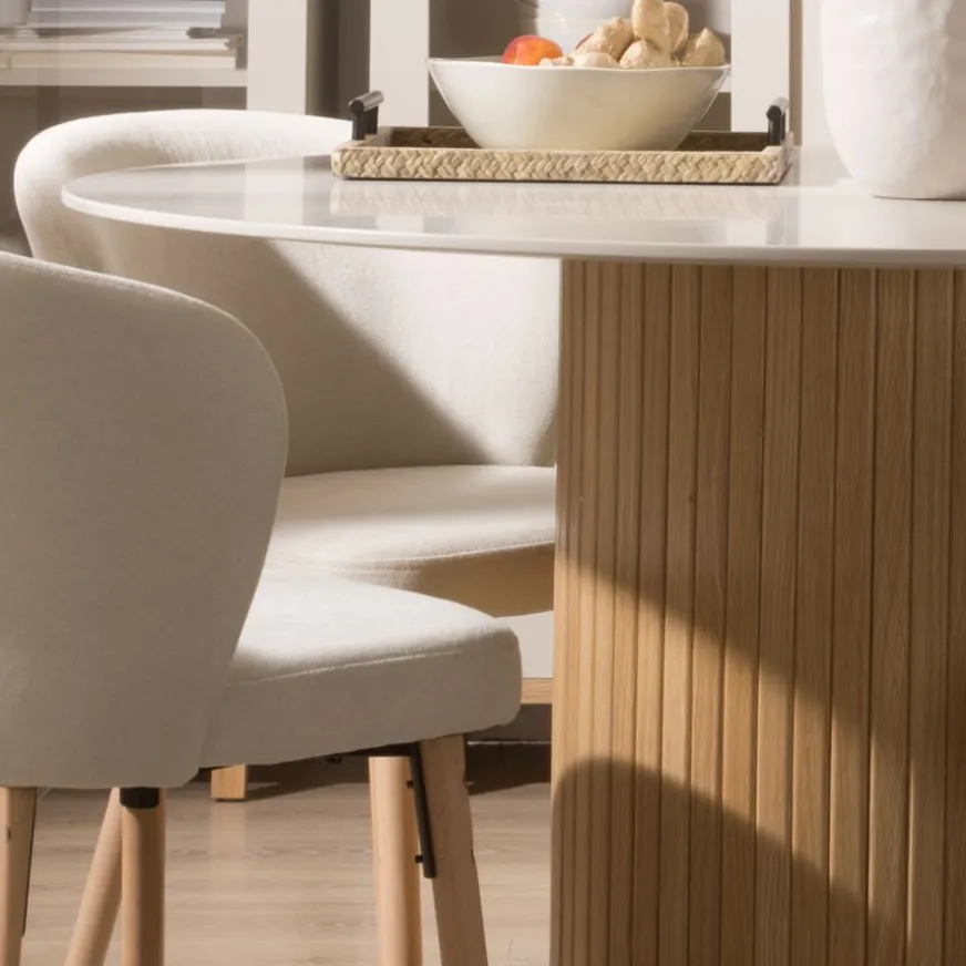 Banak Ingrid Table à manger ronde en chêne