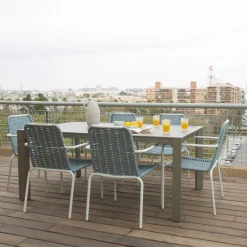 Banak Inset Table de jardin rectangulaire en aluminium