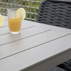 Banak Inset Table de jardin rectangulaire en aluminium