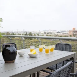 Banak Inset Table de jardin rectangulaire en aluminium