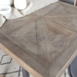 Banak Irune Table à manger rectangulaire en bois massif et métal