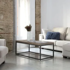 Banak Irune Table basse en bois massif et métal