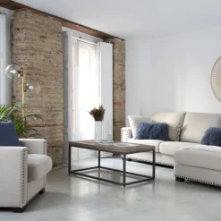 Banak Irune Table basse en bois massif et métal