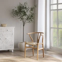 Banak Isola Chaise en bois massif de couleur naturelle