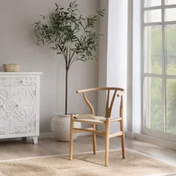 Banak Isola Chaise en bois massif de couleur naturelle