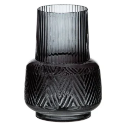 Banak Jata Vase gris en verre décoration