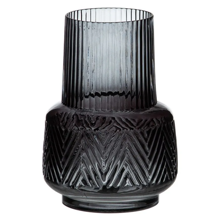 Banak Jata Vase gris en verre décoration