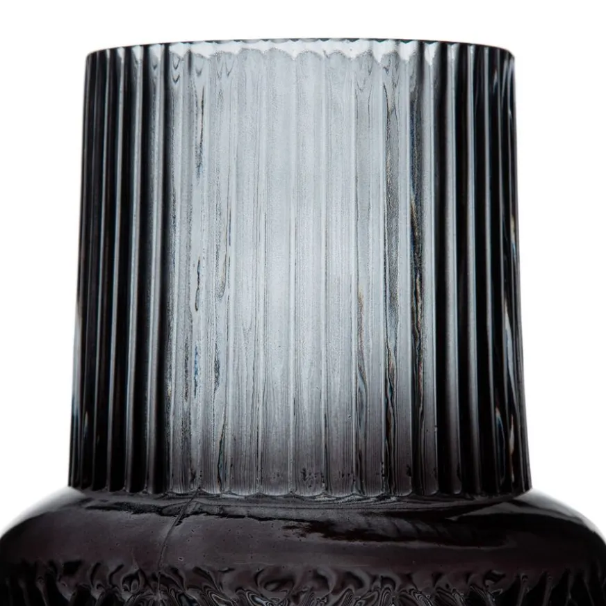 Banak Jata Vase gris en verre décoration