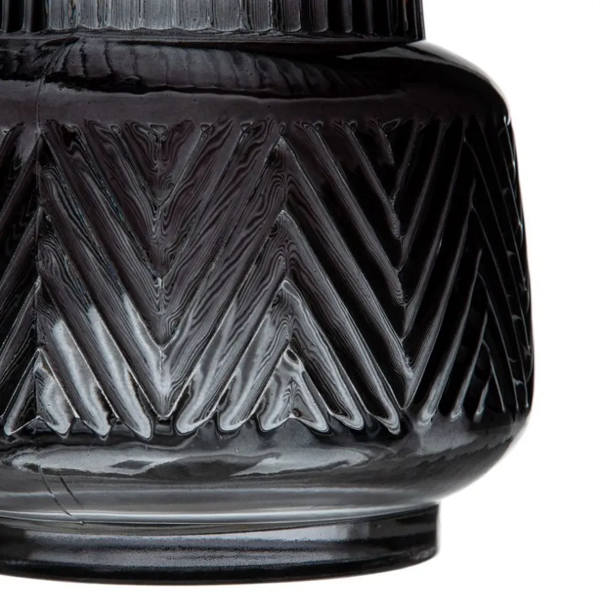 Banak Jata Vase gris en verre décoration