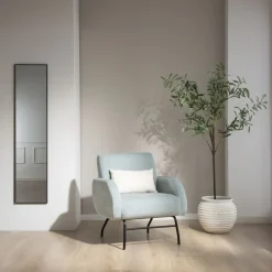 Banak Jenn Fauteuil bleu turquoise avec pieds en métal