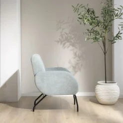 Banak Jenn Fauteuil bleu turquoise avec pieds en métal