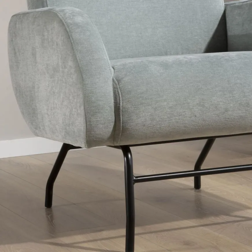 Banak Jenn Fauteuil bleu turquoise avec pieds en métal