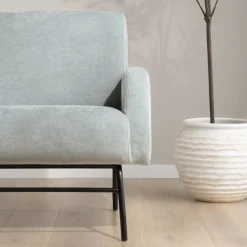 Banak Jenn Fauteuil bleu turquoise avec pieds en métal