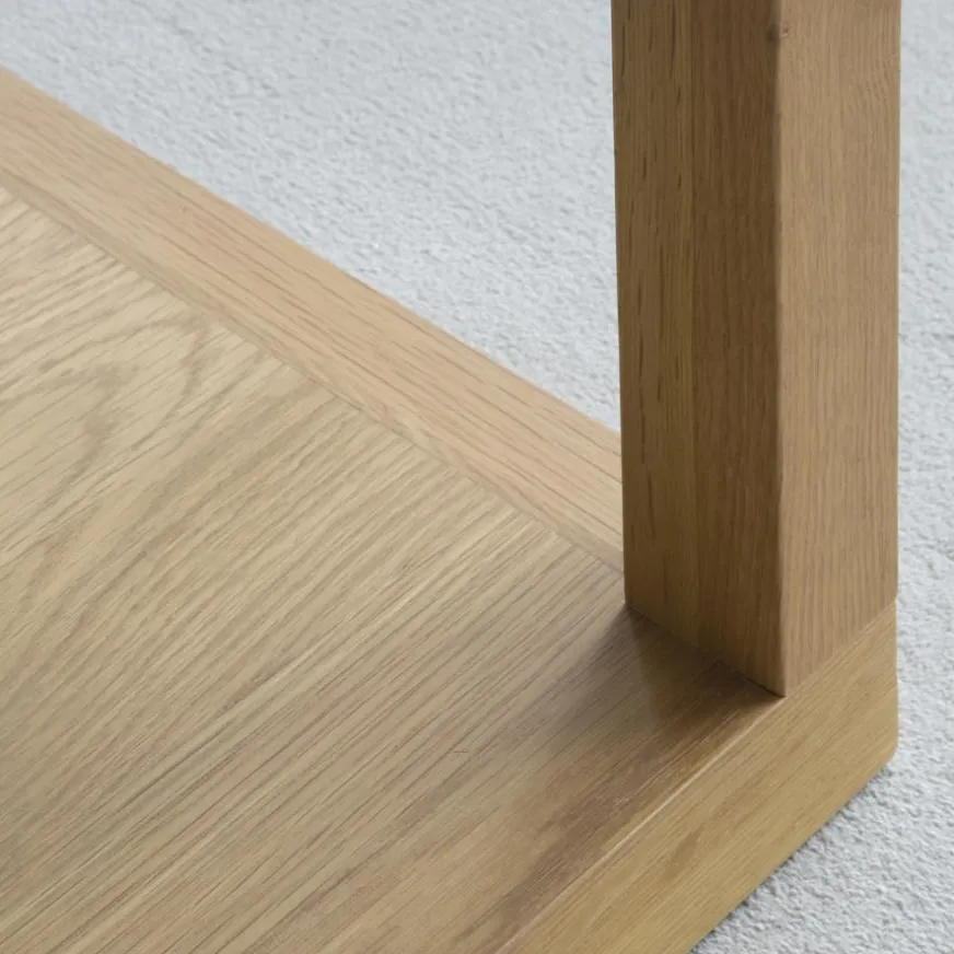 Banak Juliet Table basse en bois et verre couleur chêne naturel