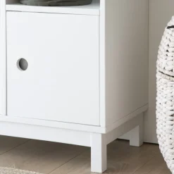 Enfant Banak Kadi Meuble enfant avec espace de rangement laqué en blanc