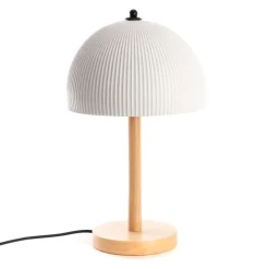 Banak Kames Lampe de table en bois et porcelaine