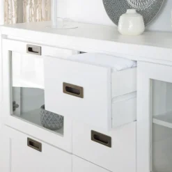 Banak Kehra Buffet étroit laqué blanc