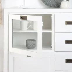 Banak Kehra Buffet étroit laqué blanc