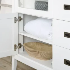 Banak Kehra Buffet étroit laqué blanc