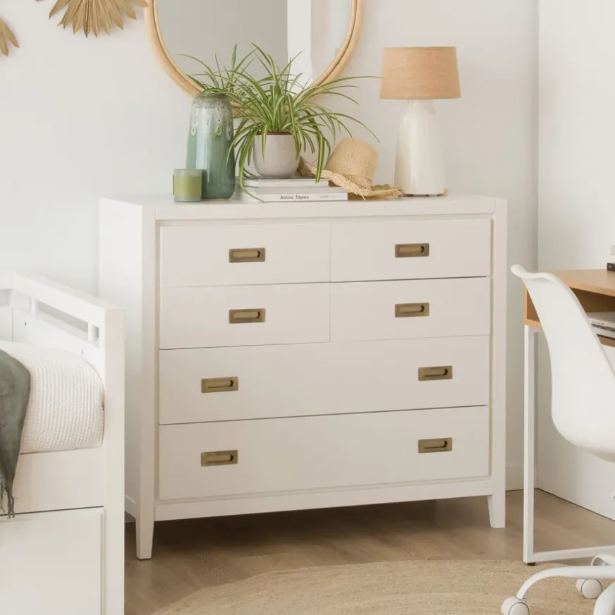 Banak Kehra Commode laqué en blanc