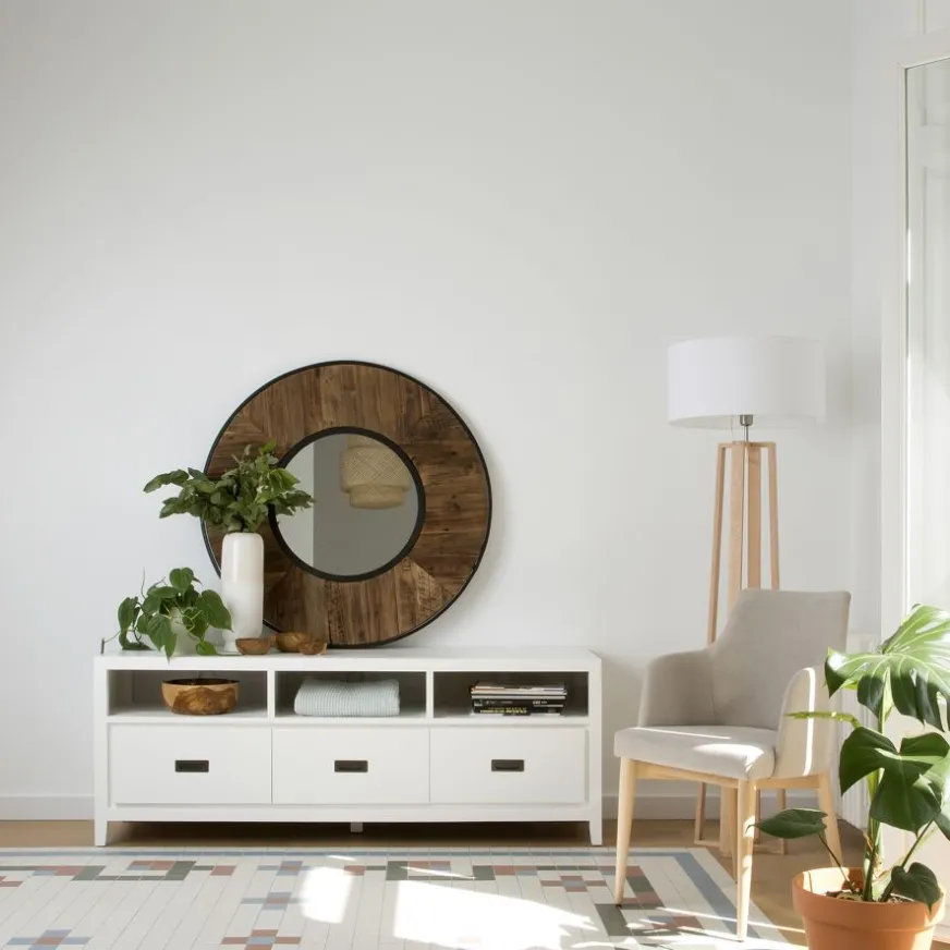 Banak Kehra Meuble tv laqué blanc