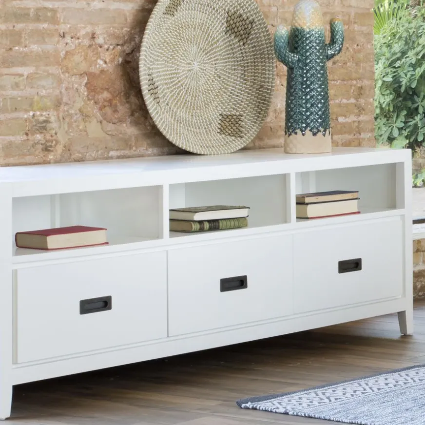 Banak Kehra Meuble tv laqué blanc