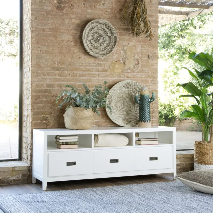 Banak Kehra Meuble tv laqué blanc