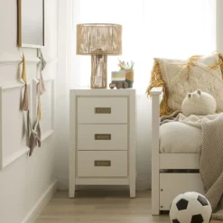 Banak Kehra Table de chevet laqué en blanc