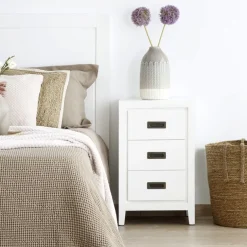 Banak Kehra Table de chevet laqué en blanc