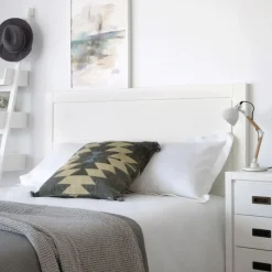 Banak Kehra Tête de lit pour lit de 150 et 160 laqué en blanc