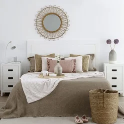 Banak Kehra T&ecirc;te de lit pour lit de 150 et 160 laqué en blanc