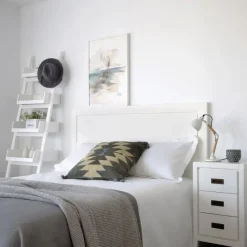 Banak Kehra T&ecirc;te de lit pour lit de 150 et 160 laqué en blanc