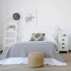 Banak Kehra T&ecirc;te de lit pour lit de 150 et 160 laqué en blanc