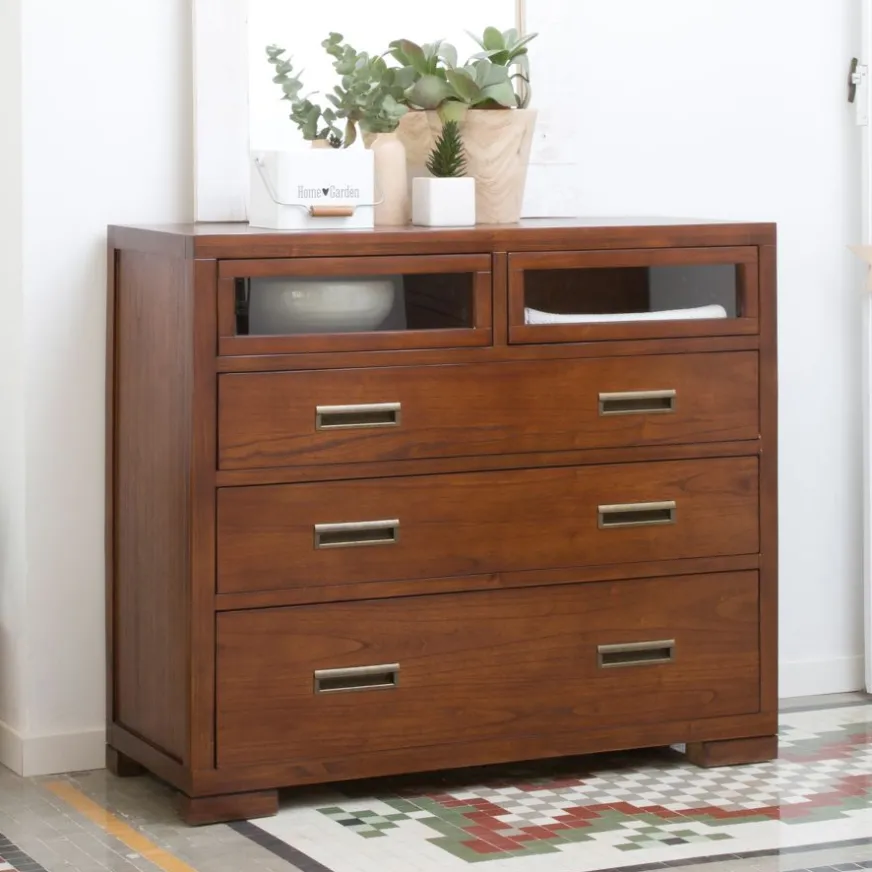 Banak Kenia Commode en bois couleur teck