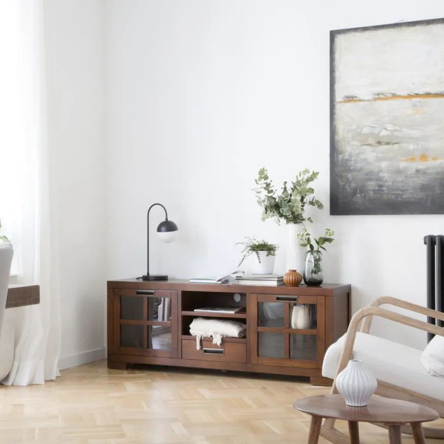 Banak Kenia Meuble tv en bois couleur teck